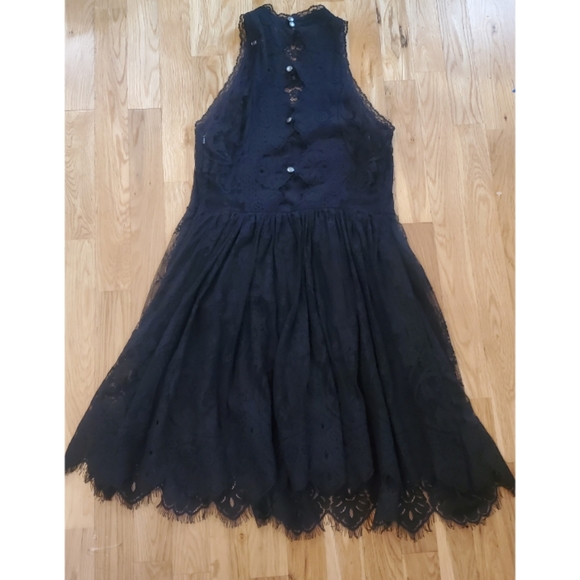 Free People 'Verushka' Lace Mini Dress Size 4 Black - Picture 10 of 13